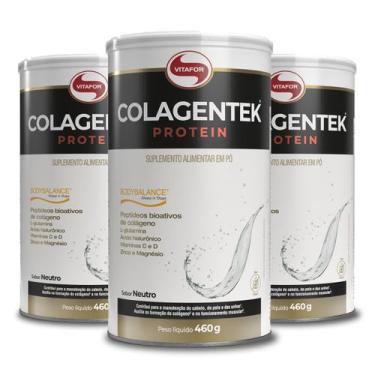 Imagem de Kit 3 Colagentek Protein Vitafor Neutro 460g