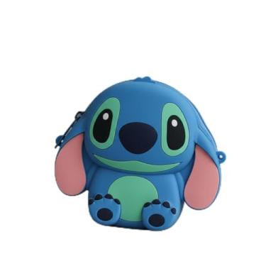 Imagem de Bolsa Infantil Stitch em Silicone Azul com Alça Ajustável, Porta moedas Personagem Stitch