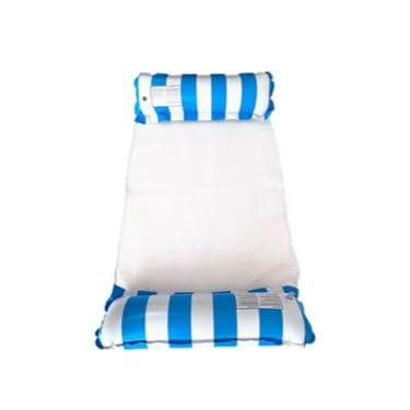 Imagem de Boia de Piscina Inflável com Rede Flutuante 120×80cm - Colchão de Água Reclinável, Confortável para Lazer Aquático, Ideal para Piscina, Praia e Clube (Azul,3)