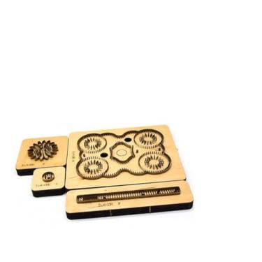 Imagem de Mini bolsa de couro em forma de flor, cortador de corte de matriz artesanal, base de madeira, molde de gravação em relevo