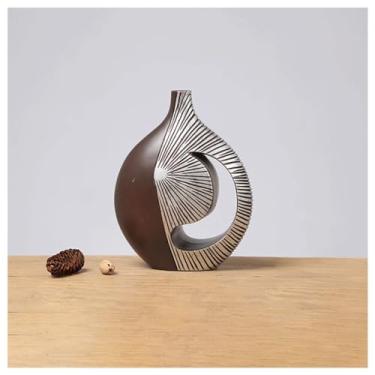 Imagem de Vasos modernos simples vasos de flores secas ornamentos de arte para sala de estar TV varanda quarto ornamentos vaso de mesa (B)