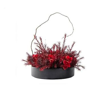 Imagem de Árvore artificial vermelha chinesa, planta de flor artificial, em vaso, recepção, hotel, clube, vendas, escritório, decoração interna, sala de estar, mesa, decoração de flores, árvore falsa (B)