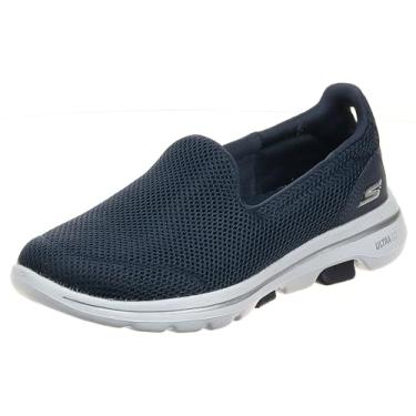 Imagem de Tênis feminino Skechers Go Walk 5-15901, Navy/White, 6