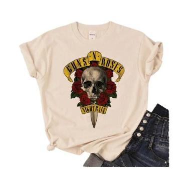 Imagem de Camiseta japonesa Guns and Roses para mulheres, roupas femininas, mang