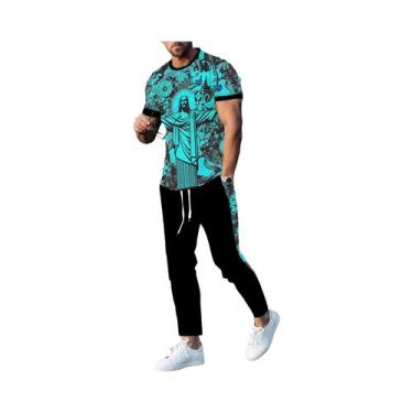 Imagem de Conjunto De Roupas Esportivas Masculinas De Verão 2025 Com Estampa 3D 