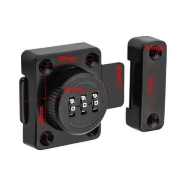 Imagem de Fechadura Antifurto Com Senha, Trava De Porta Sem Furos Para Armário E