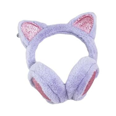 Imagem de Protetores De Orelha Femininos De Inverno Quentes E Peludos Com Glitte