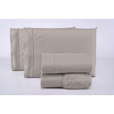 Imagem de Jogo Lençol Casal 3 Peças 100% Algodão 400 Fios Toque Macio (Caqui)