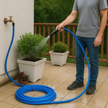 Imagem de Mangueira 25 Metros 7/16 Silicone Flexível Lavar Casa Jardim - ShopAqu