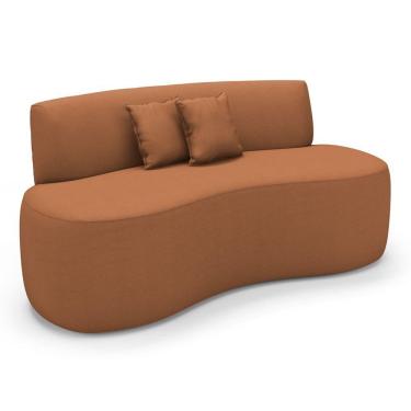 Imagem de Sofá Orgânico Curvo Living Manhattan 150cm 02 Lugares Courino - Desk Design Preto