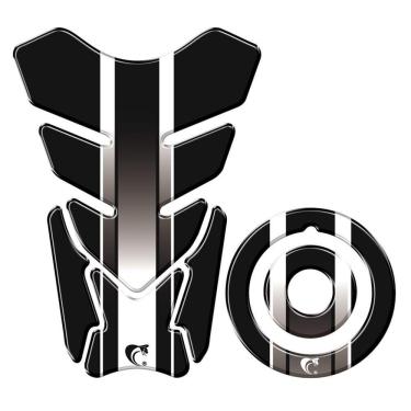 Imagem de Adesivo Protetor Tanque E Bocal Moto Yamaha Ano + 2000 Preto E Cinza