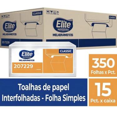 Imagem de Kit 15 Papel Toalha Folha Simples Interfolhado Elite