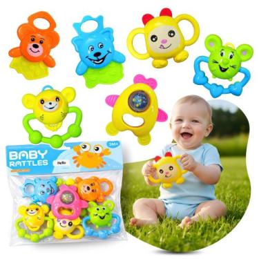 Imagem de Kit De Chocalhos E Mordedor Baby Play Set Infantil - 3 Meses