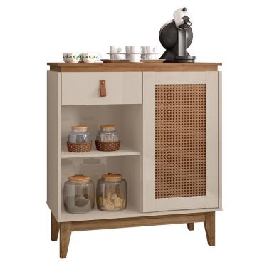 Imagem de Aparador Café Rubi 1 Porta E 1 Gaveta Off White/cedro - Casa D Off White/cedro