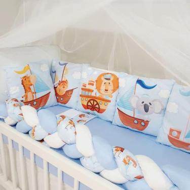 Imagem de Kit Mini Berço para Bebe Menino 13 peças 80cm x 40cm - Avm Enxovais, B