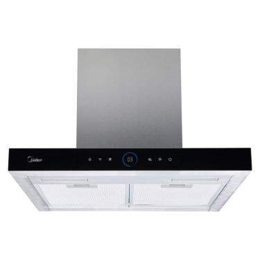 Imagem de Coifa de Parede Midea 60cm com 03 Velocidades, Smart Pro Touch Inox e Preto - MH60M77AT22MW