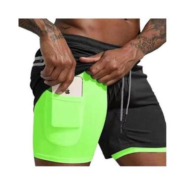 Imagem de Shorts Esportivos Masculinos 2 Em 1 Para Verão, Corrida, Praia, Academ