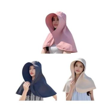 Imagem de Chapéu De Proteção Solar Feminino Para O Verão Com Aba Larga, Cobertur