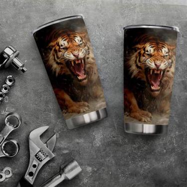 Imagem de Caneca de viagem Oasisdream Tumbler de aço inoxidável 600mL com tampa