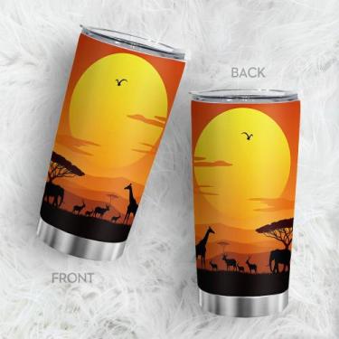 Imagem de Copo Oasisdream de aço inoxidável 600ml com estampa animal