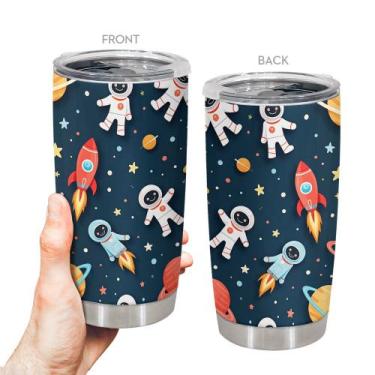 Imagem de Copo de viagem Oasisdream 600ml em aço inoxidável com impressão de fog