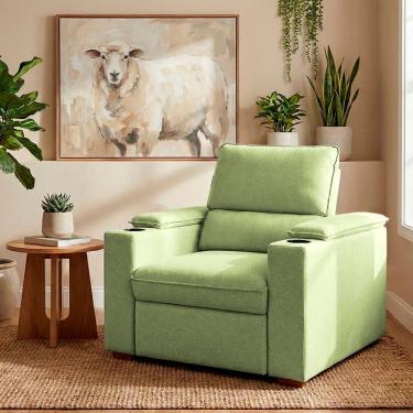 Imagem de Poltrona do Papai Reclinável Retrátil Liza Boucle Verde - Loja Sheep