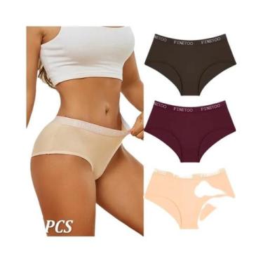 Imagem de Calcinhas De Algodão Femininas 3 Peças Com Cinto De Letras Sexy Respir