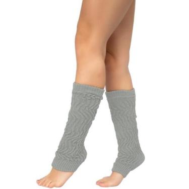 Imagem de Polaina Fitness Treino Algodão Meia Aeróbica Inverno - Vekyo, Cinza cl