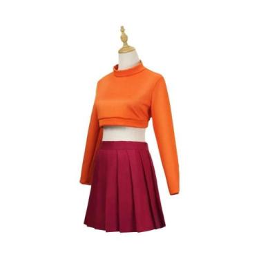 Imagem de Fantasia De Cosplay Velma Laranja, Saia Curta, Uniforme Para Mulheres,
