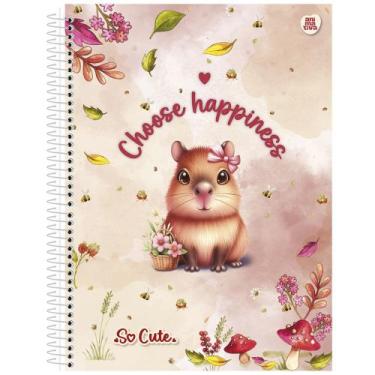 Imagem de Caderno (Pequeno) 1/4 Espiral So Cute 80 Folhas Capa Dura 14x20cm Anim