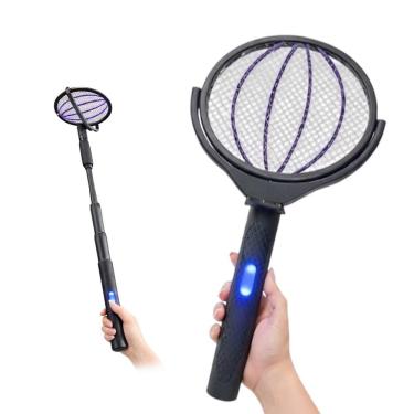 Imagem de Raquete Eletrica Estensivel Mata Mosquito Pernilongo Mosca Inseto Luz UV Repelente Recarregavel Parede Casa Sala Quarto