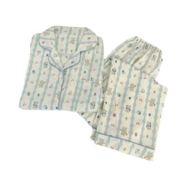 Imagem de Conjunto De Pijamas Com Estampa De Cerejas Para Mulheres, Moda Coreana