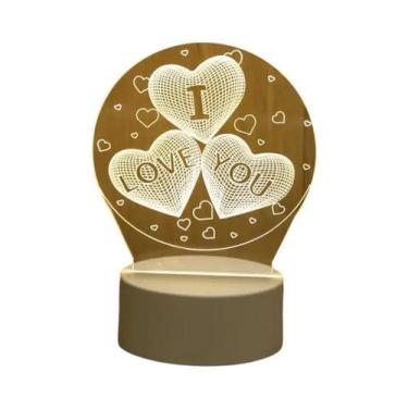 Imagem de Luminária De Noite LED 3D Romântica Para Crianças, Lâmpada De Mesa Par