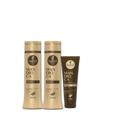 Imagem de Kit Haskell Mandioca Shampoo 300ml + Condicionador 300ml + Leave-in  F