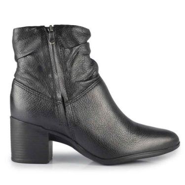 Imagem de Bota Cano Baixo Bottero Feminina Salto Bloco 346907, 35, Preto