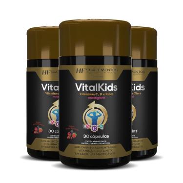 Imagem de 3X VITALKIDS VITAMINA C D ZINCO 30CAPS MASTIGAVEL HF-Unissex
