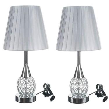 Imagem de Kit 2 Abajur Luminaria Decorativo Quarto Sala mesa de cabeceira Crista