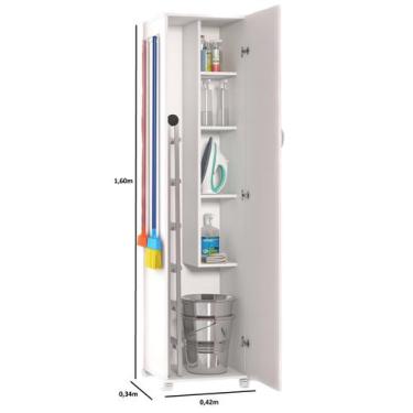 Imagem de Armário Para Lavanderia Dispensa 1 Porta Alto Multiuso Branco - Click