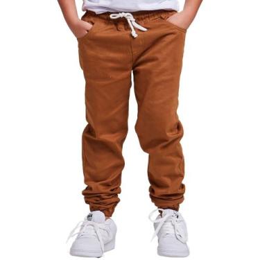 Imagem de Calça Jogger Infantil Juvenil Menino - Daze Modas, Caramelo, 4