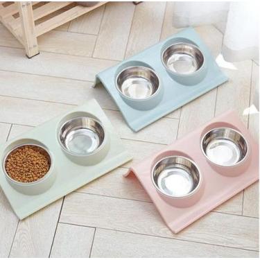 Imagem de Comedouro Duplo Para Pet Gatos e Cães Pequenos - .., Rosa