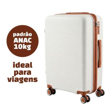 Imagem de Mala De Bordo 10kg ANAC Polipropileno Rodas 360 Cadeado Senha Anti Fur