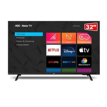Imagem de Smart TV AOC 32 Polegadas HD Roku 10W RMS Dolby Digital DLED WiFi com 