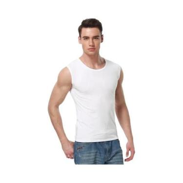Imagem de Camisola do algodão puro para homens, Undershirt do halterofilismo, Co