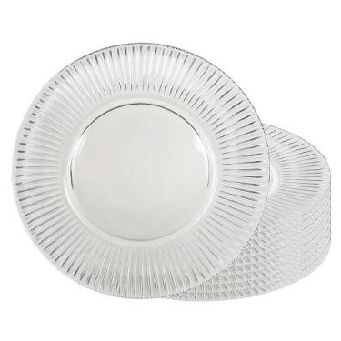 Imagem de Jogo 10 Sousplat Redondo de Cristal Renaissance Transparente Lyor 31,5
