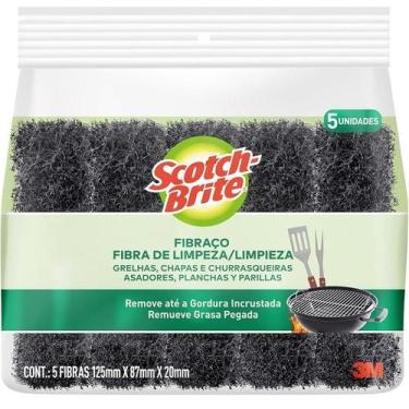 Imagem de Fibra de Limpeza GRILL Fibraco SCOTCH-BRITE 5 Unidades - 3M