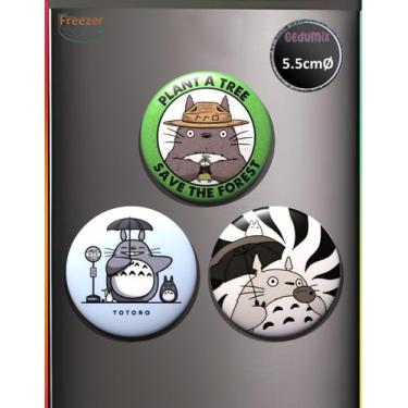 Imagem de Botton GEDUMIX Studio Ghibli Totoro 1.0 - 3 Peças, Ímã 5.5cmØ - 703387