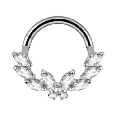 Imagem de Piercing De Titânio Com Anel Dividido E Zircônias Brancas Multiformato