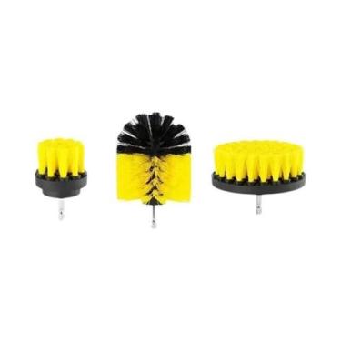 Imagem de Conjunto De 3 Escovas Para Furadeira Para Limpeza De Chuveiros, Banhei