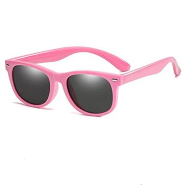 Imagem de Óculos de sol kids - Oculos de sol infantil de 02-12 anos Dobravel flexivel uv400 com caixinha (rosa)