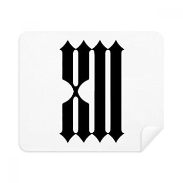 Imagem de Numerais romanos Doze em tela de limpeza de silhueta preta, 2 peças, tecido de camurça